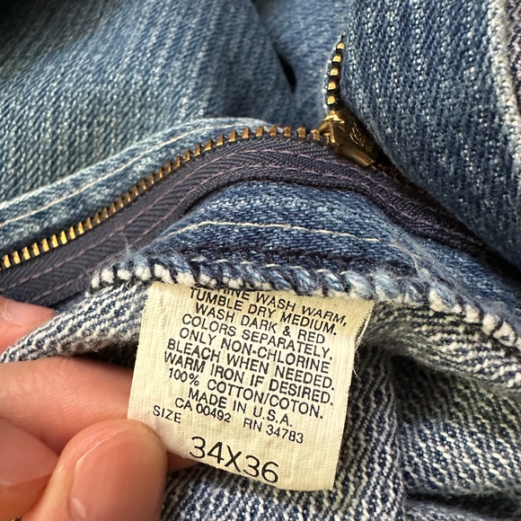 Lee Vintage Pinstripe Denim Jeans Made in USA Union Made - Picture 6 of 9